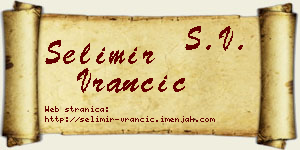 Selimir Vrančić vizit kartica